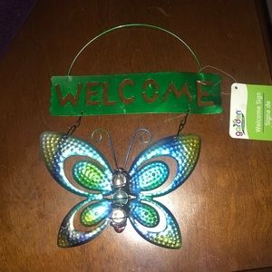 Welcome Butterfly Sign